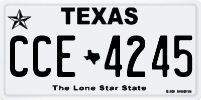 TX license plate CCE4245