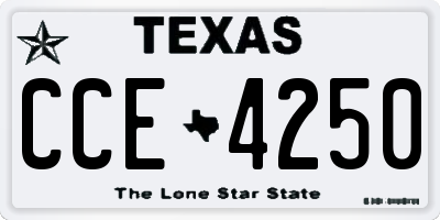 TX license plate CCE4250