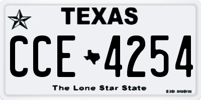 TX license plate CCE4254