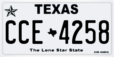 TX license plate CCE4258