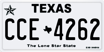 TX license plate CCE4262