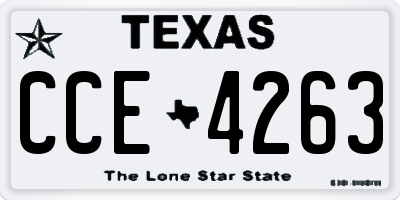 TX license plate CCE4263
