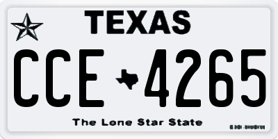 TX license plate CCE4265