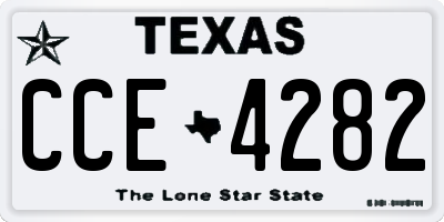 TX license plate CCE4282