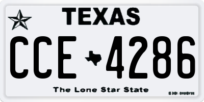 TX license plate CCE4286