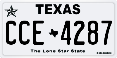 TX license plate CCE4287