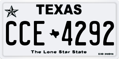 TX license plate CCE4292