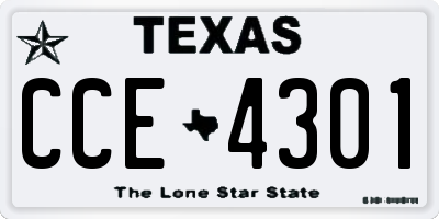 TX license plate CCE4301