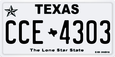 TX license plate CCE4303