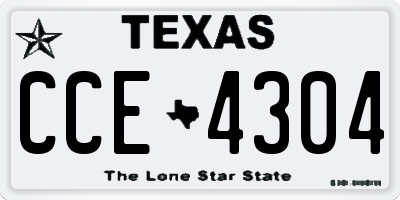 TX license plate CCE4304