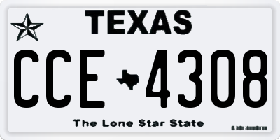 TX license plate CCE4308