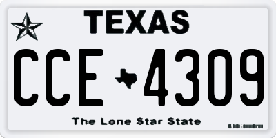 TX license plate CCE4309