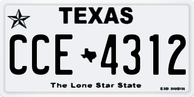 TX license plate CCE4312