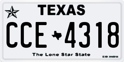 TX license plate CCE4318