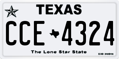 TX license plate CCE4324