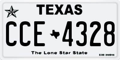 TX license plate CCE4328