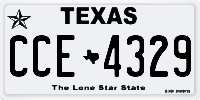 TX license plate CCE4329