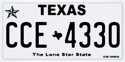 TX license plate CCE4330