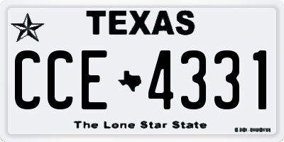 TX license plate CCE4331