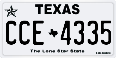 TX license plate CCE4335