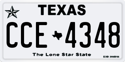 TX license plate CCE4348