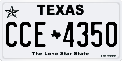 TX license plate CCE4350