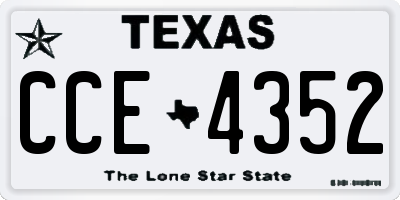 TX license plate CCE4352