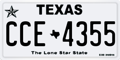 TX license plate CCE4355