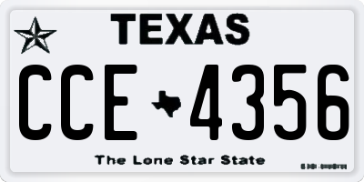 TX license plate CCE4356