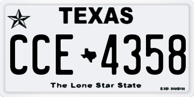 TX license plate CCE4358