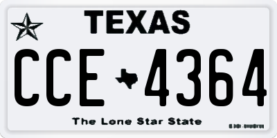 TX license plate CCE4364