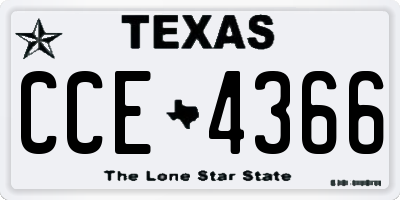TX license plate CCE4366