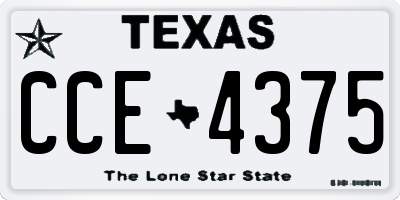 TX license plate CCE4375