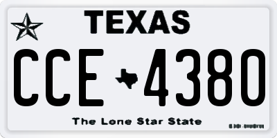 TX license plate CCE4380