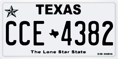 TX license plate CCE4382