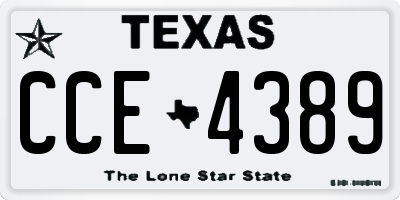 TX license plate CCE4389