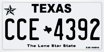 TX license plate CCE4392