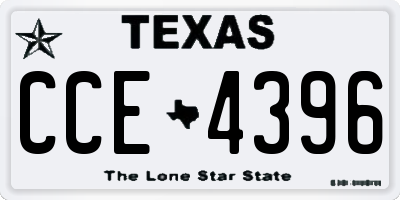 TX license plate CCE4396