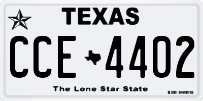 TX license plate CCE4402