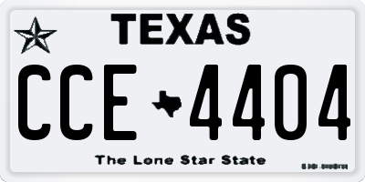 TX license plate CCE4404