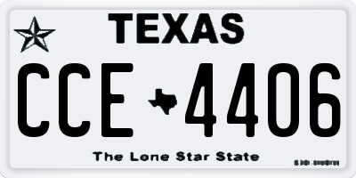 TX license plate CCE4406