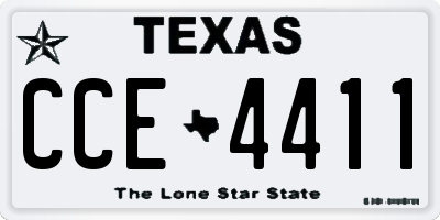 TX license plate CCE4411