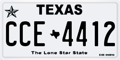 TX license plate CCE4412