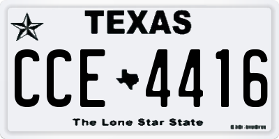 TX license plate CCE4416