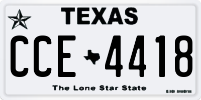 TX license plate CCE4418