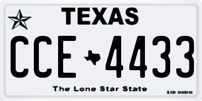 TX license plate CCE4433