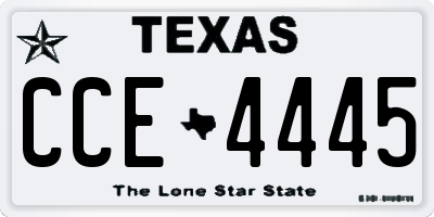 TX license plate CCE4445