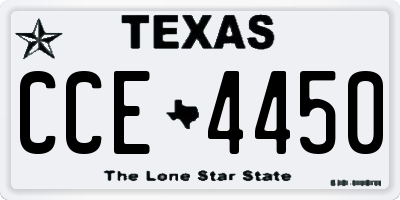 TX license plate CCE4450