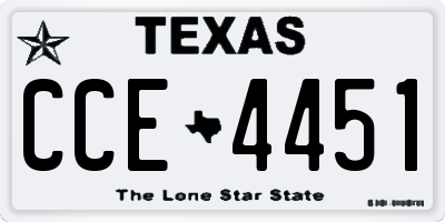 TX license plate CCE4451