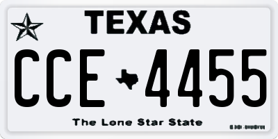 TX license plate CCE4455